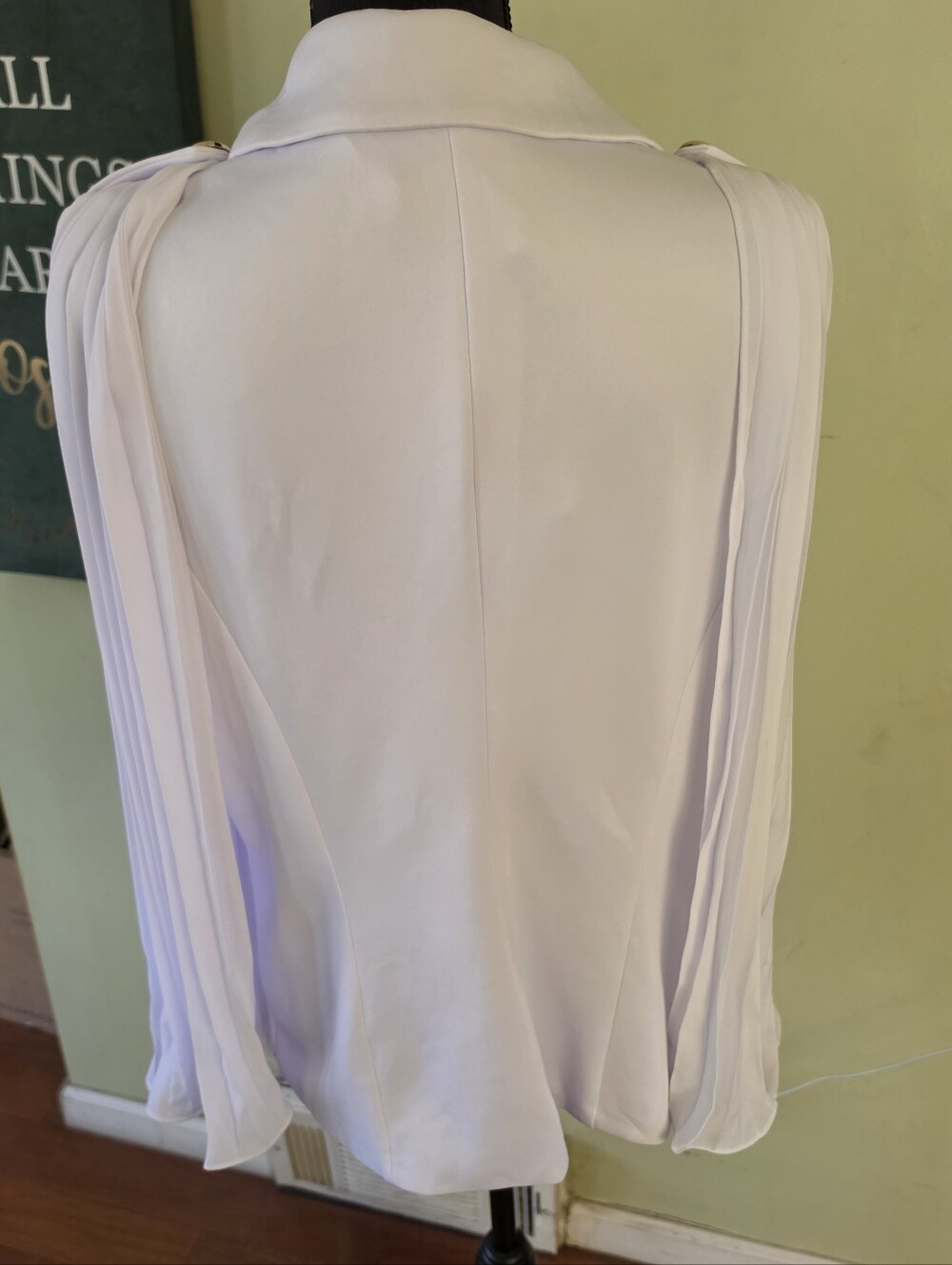 Ashley Stewart White Pleated Cape Blazer - Picture 4 of 9